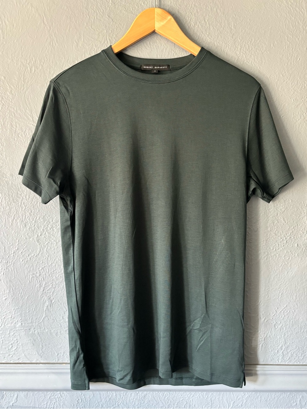 Robert Barakett Green Pima Cotton Crewneck T-Shirt Size Small Luxury Tee
